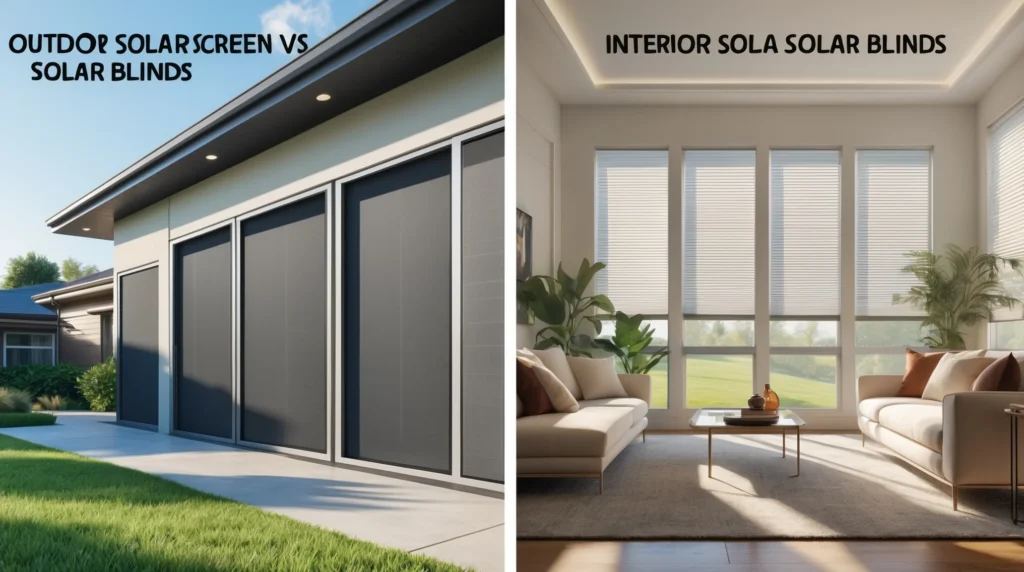 Outdoor Solar Screens And Interior Solar Blinds